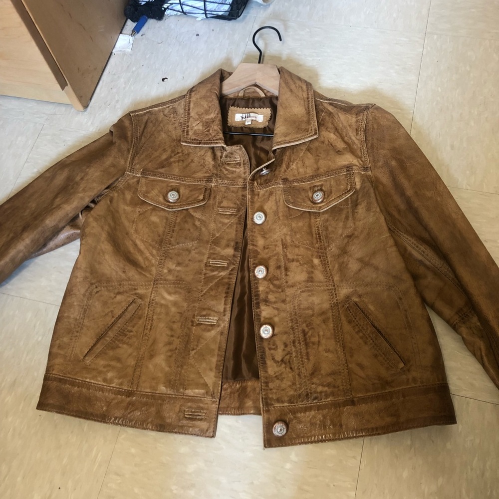 Sundance brown distressed leather jacket